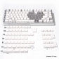 Black White Rose 131+21 PBT Dye-subbed PC Crystal Clear Backlit Cool Keycaps Set Screen Printing Doubleshot Side Legends